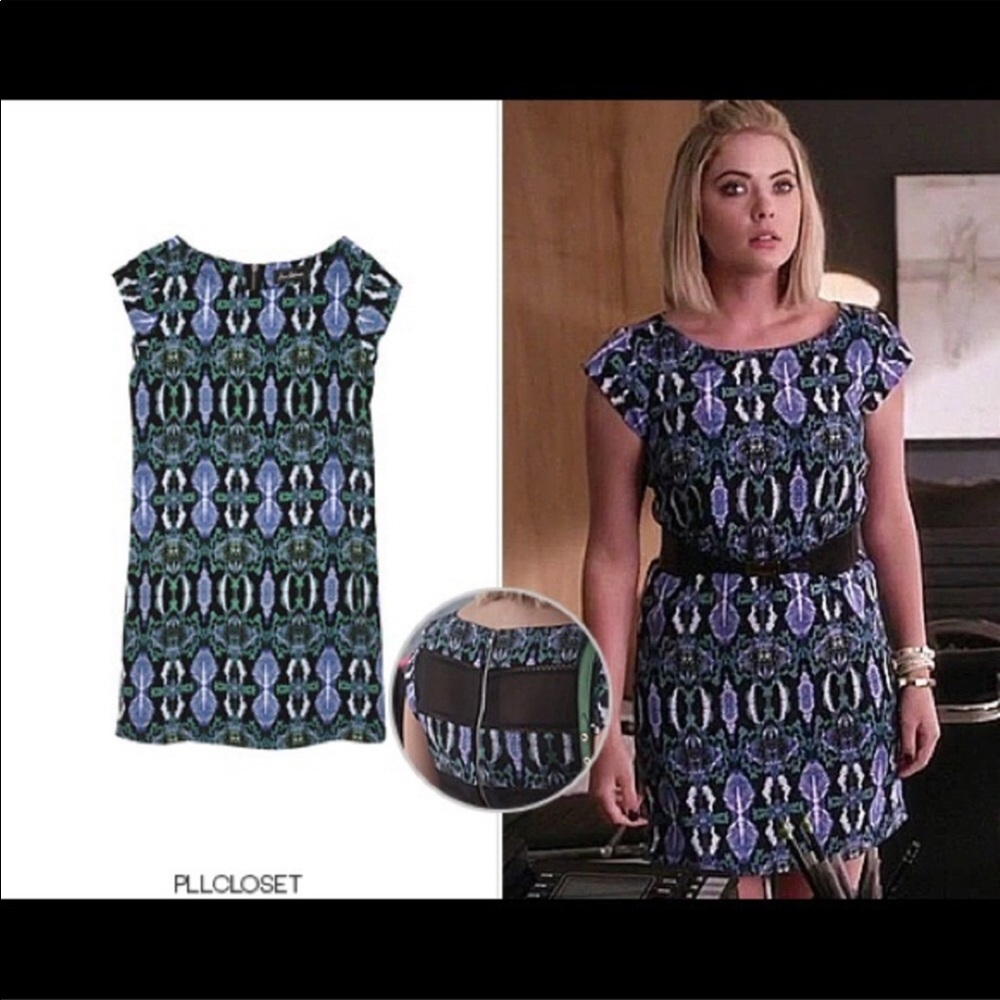 Sam Edelman ASO Hannah in PLL Size Medium Blue Snake-print Dress